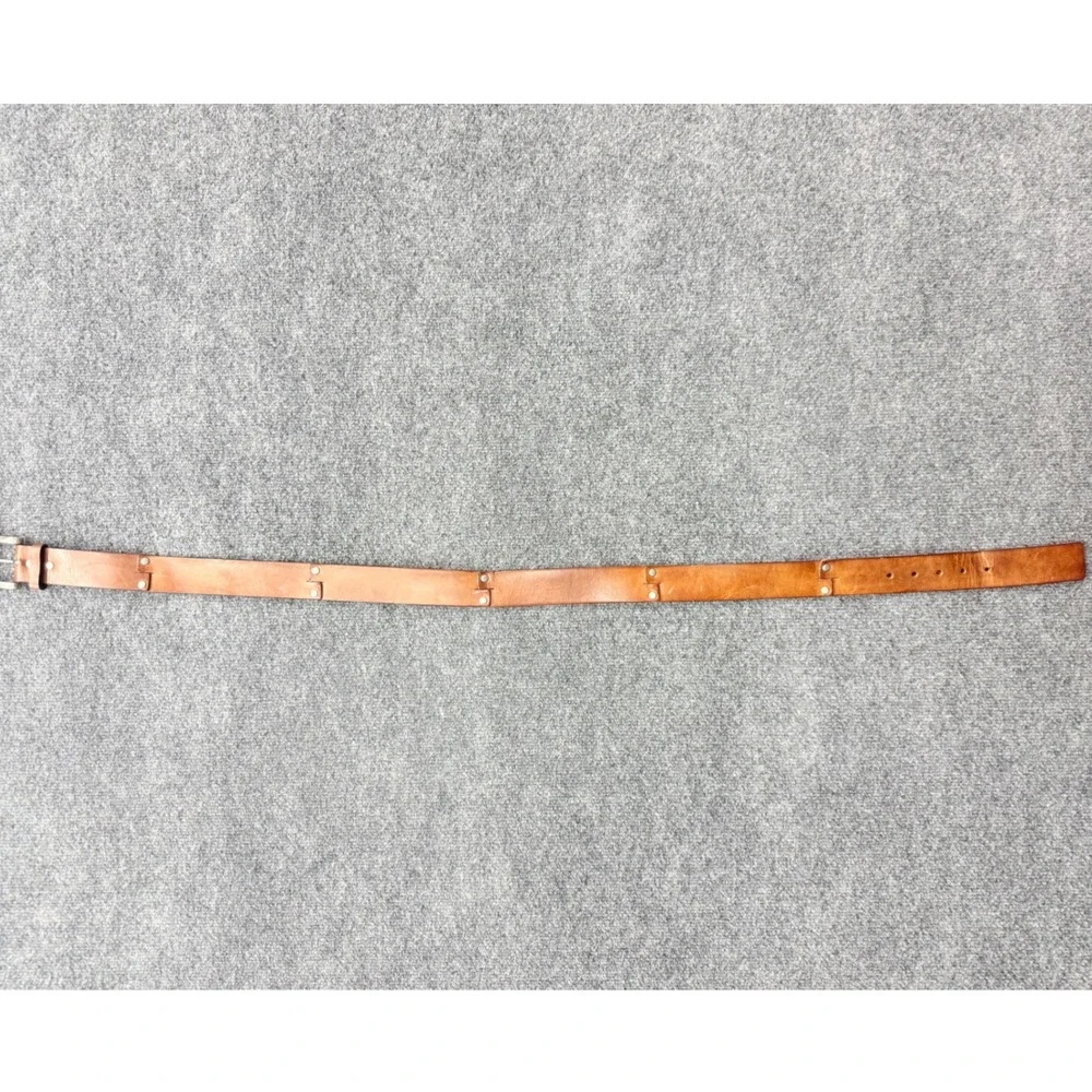 Fossil Leather Belt Mens 38 Brown Italian Full Grain Cowhide Casual Classic